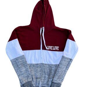 REFLEX Women's LOVE Cotton Fleece Full Zip Hoodie Jacket Sz M​​​​​​​